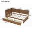 Lit de jour simple en bois avec 2 tiroirs Garde-corps rustique - aucun sommier requis, robuste et robuste Durable-1516844477