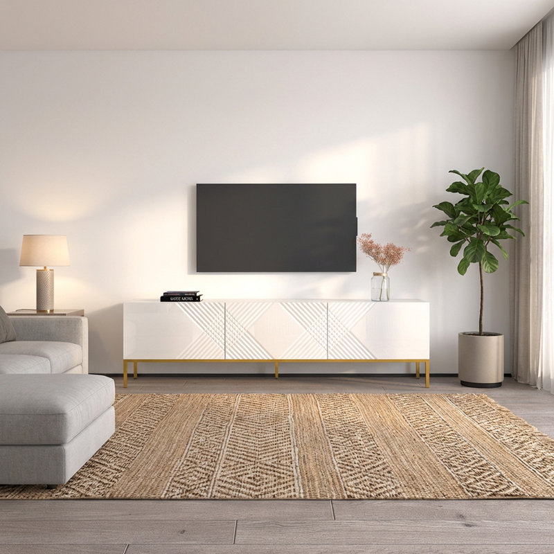 Meuble télé 74,8 po Wimbled, Blanc