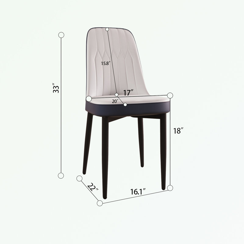 Ensemble de table de salle à manger 7 pièces avec 6 chaises en polyuréthane, Beige/bleu