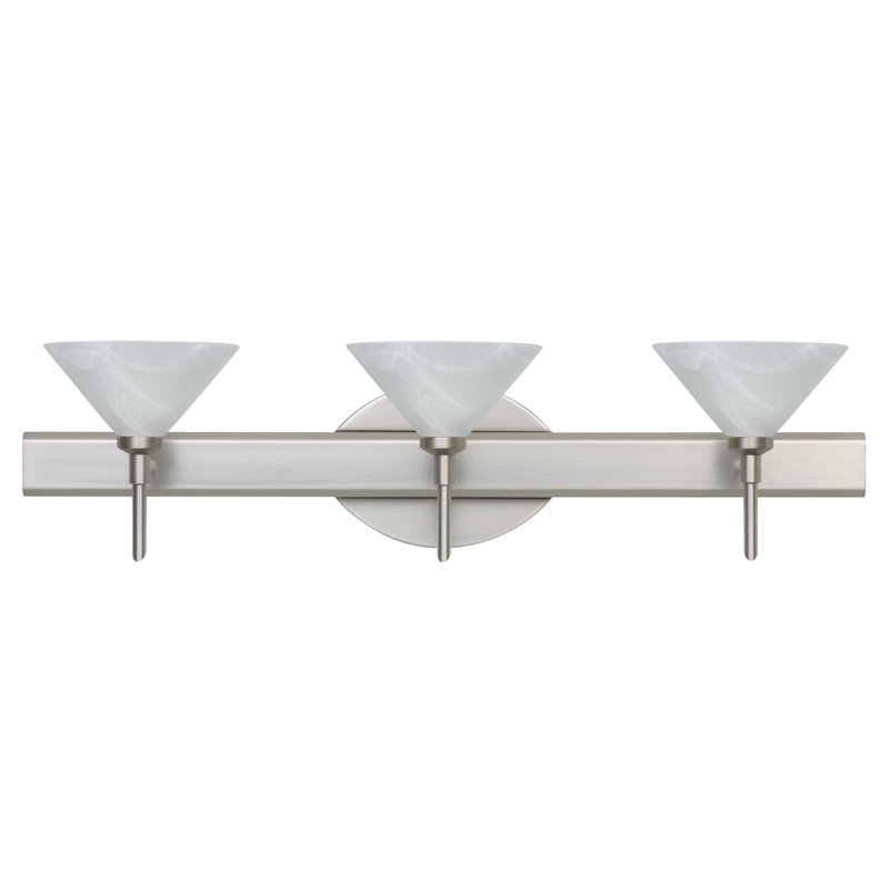 Éclairage pour meuble-lavabo 3 lumières Rodrigues, Nickel satiné