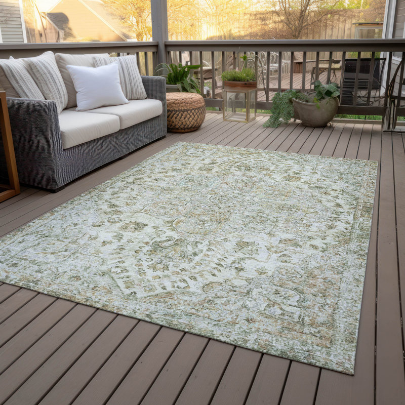Machine Washable Indoor/Outdoor Jocelyn ACN2138 Global Rug, Rectangle 3' x 5'