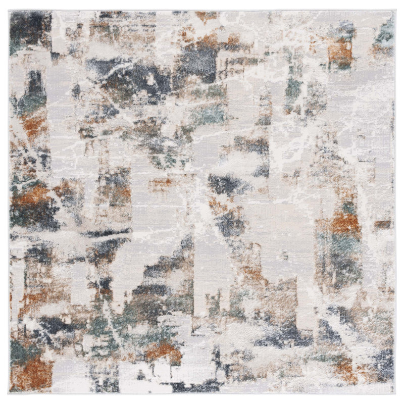 Joonyoung 100 Performance Abstract Rug, Square 6'7"