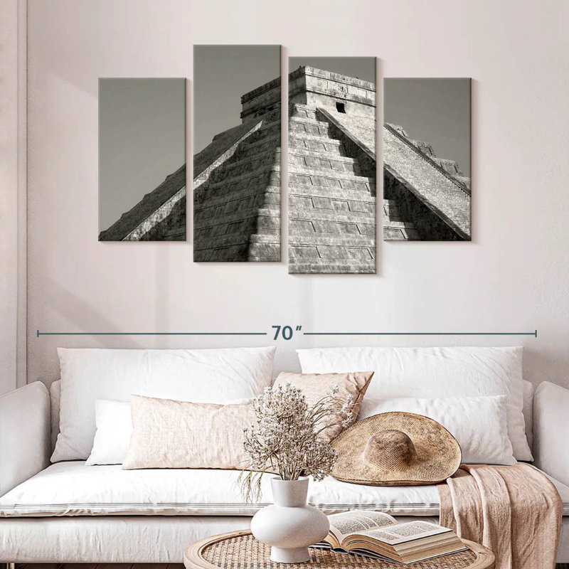 Adella Pyramid At Chichen Itza, 32" H x 52" W