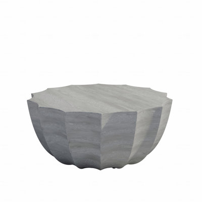 35.43" Modern Outdoor And Indoor Waterproof Coffee Table, Durable Mgo Cement Design