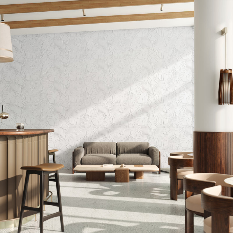 Botanic 23.62 In. X 47.24 In. Textured Matte Ceramic Wall Tile (15.49 Sq. Ft. / Case), White