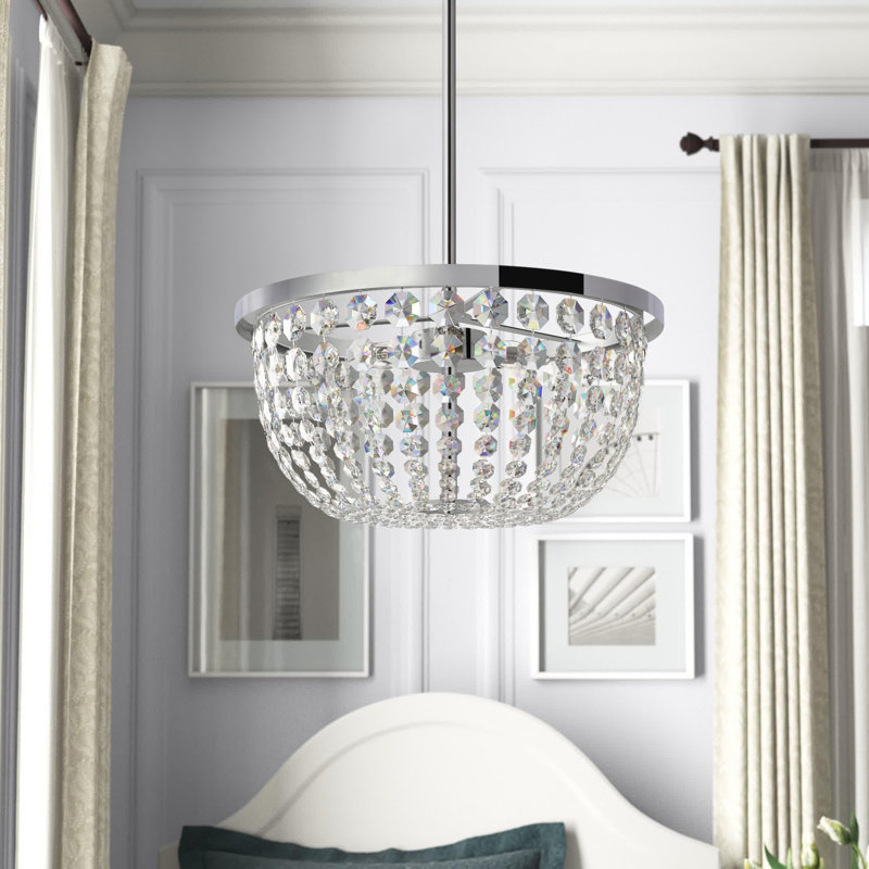3 - Light Unique/Statement Pendant, Chrome, 54" H x 13" W x 13" D