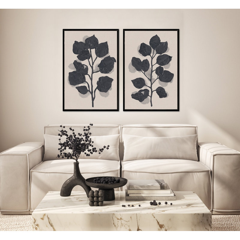 «Black Rose Silhouette II», art mural sur toile