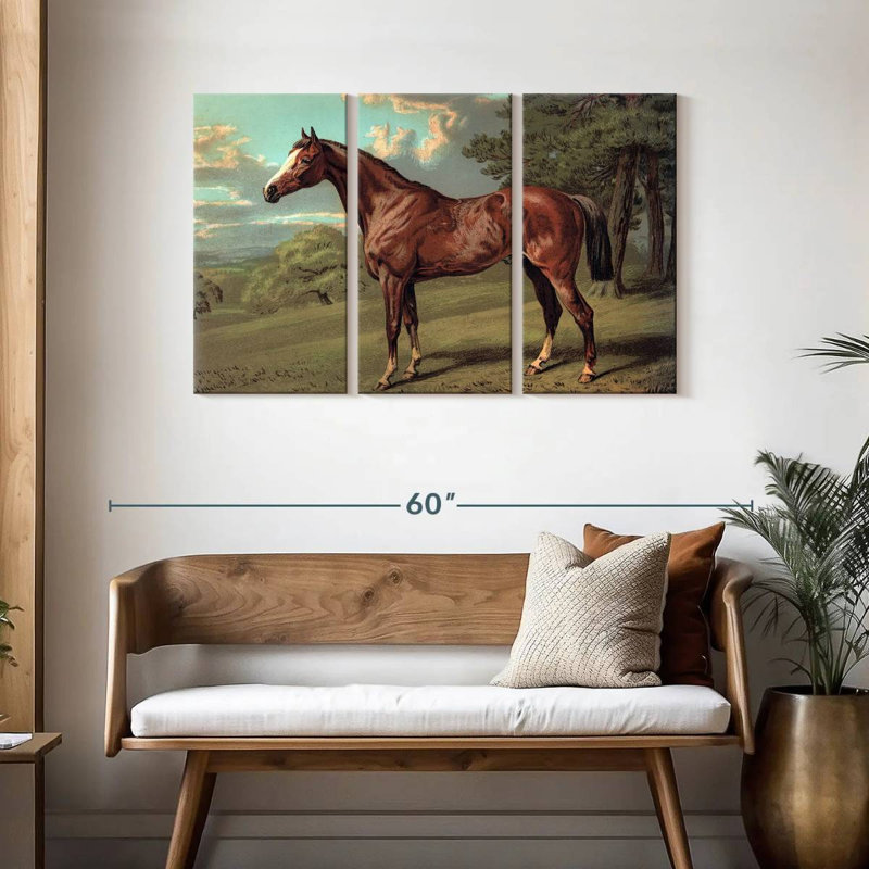 Cheval sauvage rétro, H 28 po x l 45 po