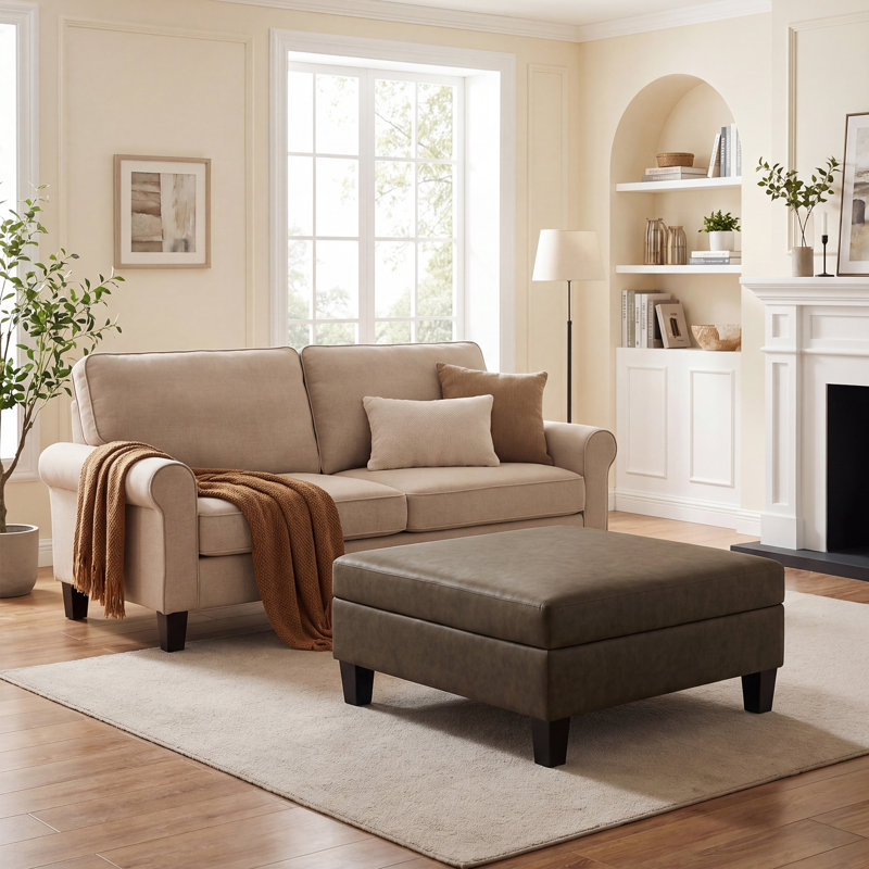 Table basse avec rangement et repose-pieds, Espresso brun