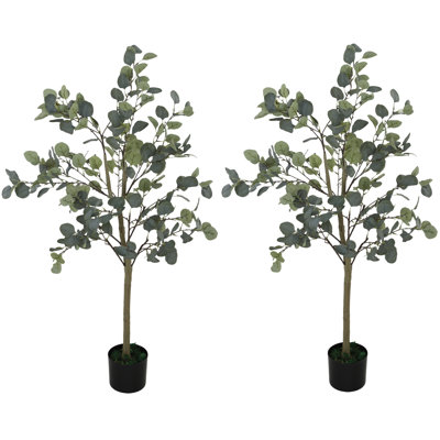 120cm Faux Eucalyptus Plant in Cement Pot
