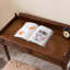 Bureau rectangulaire en noyer massif avec 2 tiroirs-1863416755