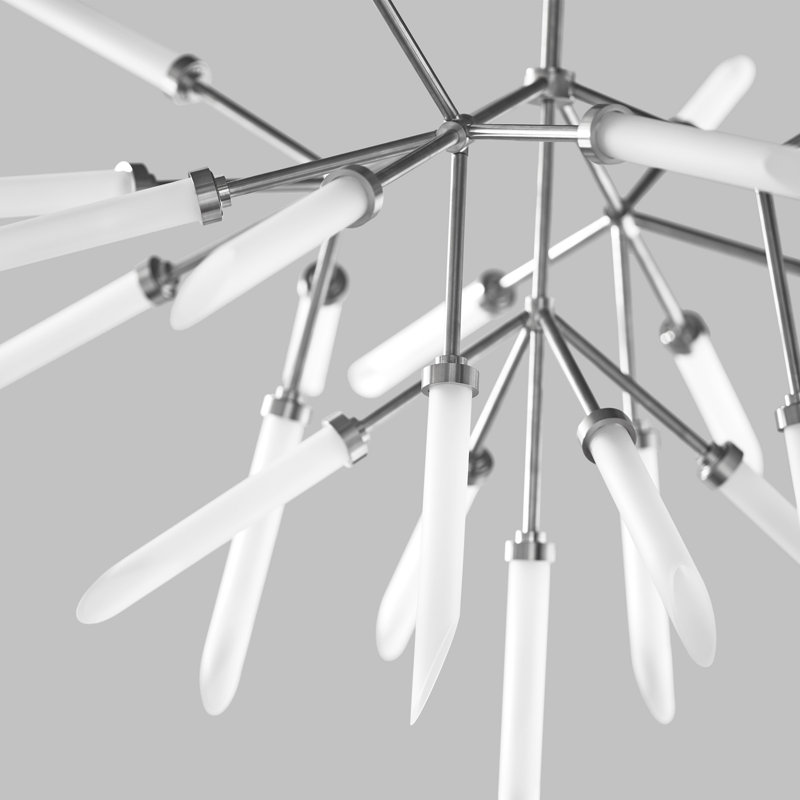 Spur LED Chandelier, Matte Black, 26"H x 37.4"W x 37.4"D, 2