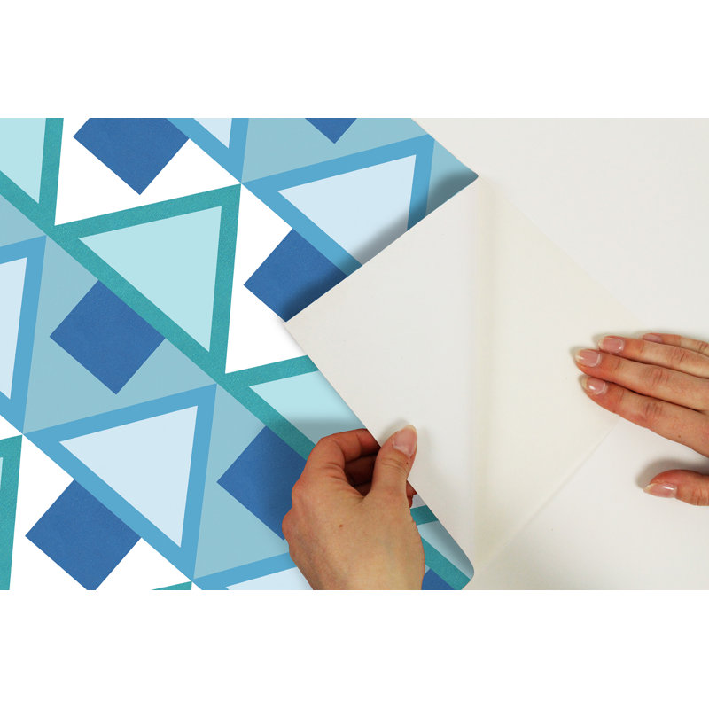 Papier peint adhésif gris Madaket, Bleu