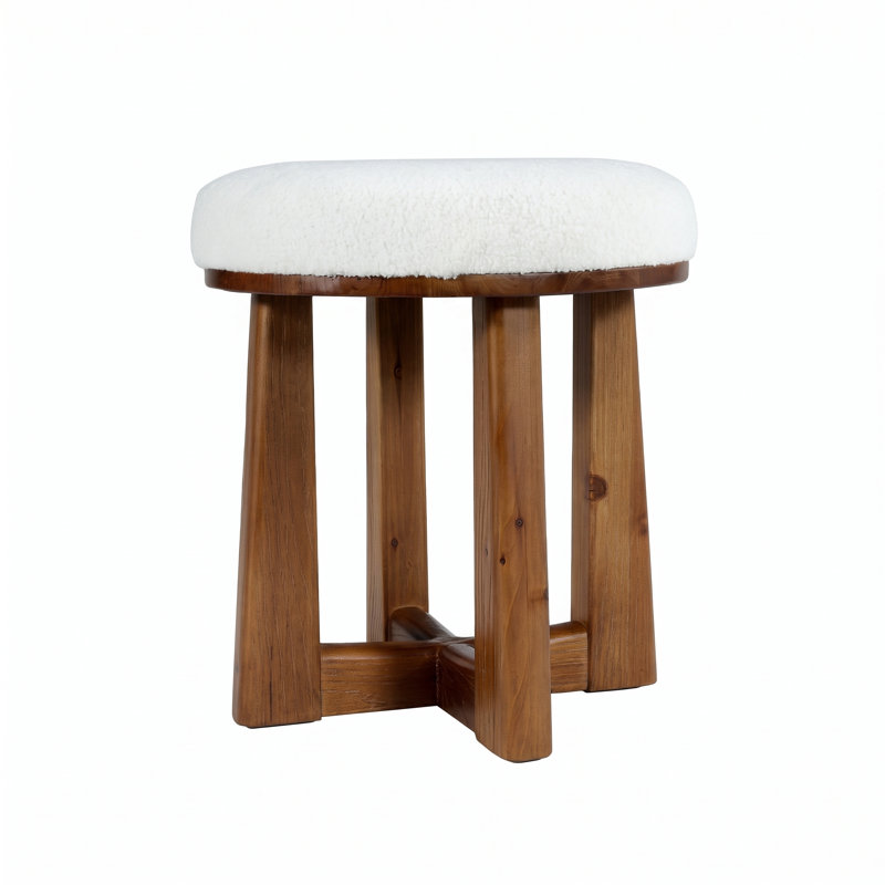 Tabouret de coiffeuse rembourré, tabouret d'appoint en bois massif