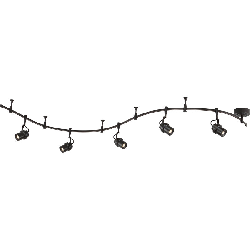 108 in. 5 -Light Fixed Track Kit with and, Western Bronze