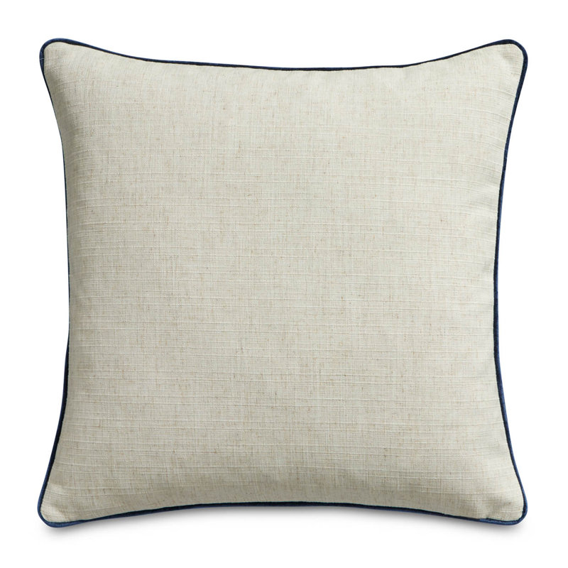 Antigua Square Pillow Cover & Insert, Navy Abstract