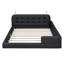 Grand lit plateforme tapissier avec 2 lampes de lecture, noir-2064795076