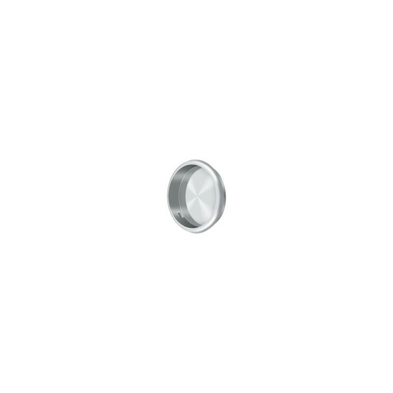 Deltana FP221RU5 Flush Pull; Round; 2-1/8" Diameter; Antique Brass Finish, Polished Chrome