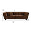 Canapé de style Mid-Century moderne avec un petit design carré, en tissu de velours lisse pour une expérience d'assise confortable et élégante.-1726614655