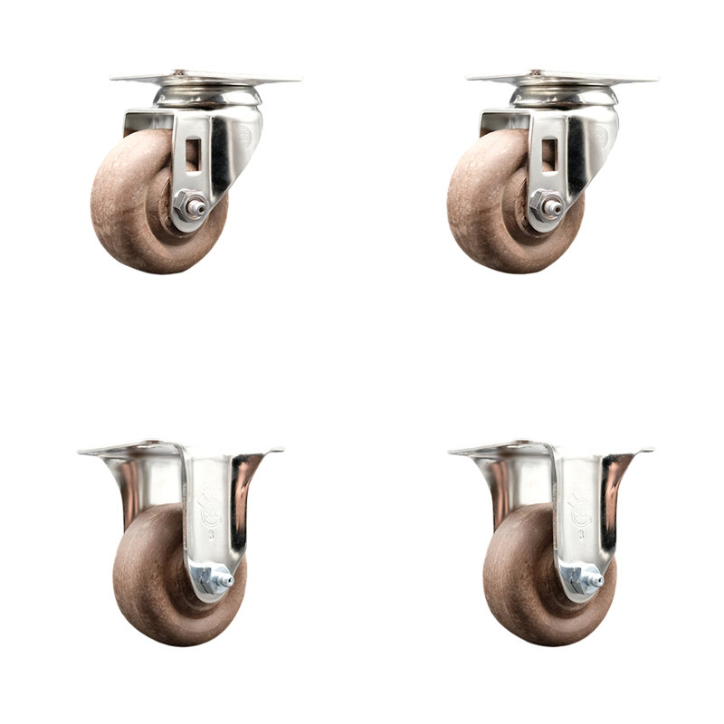 4 Piece High Temp Glass Filled Nylon Caster Set