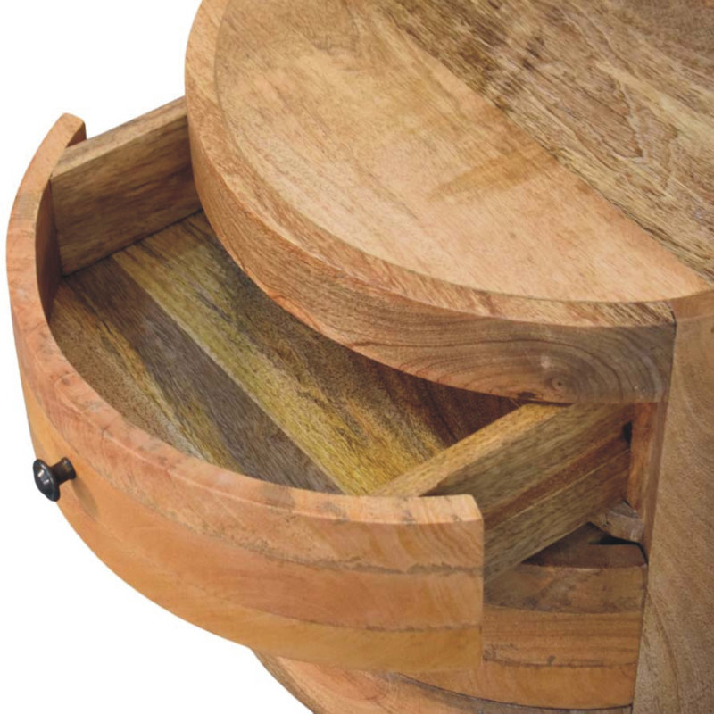 Table de chevet courbée avec plateau en marbre