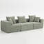 Canapé modulaire modulaire à 3 places, canapé à assise profonde entièrement en mousse avec chenille texturée moelleuse, installation compressée et installation sans outil, conception à profil bas pour les petits espaces, l 111 po x P 37 po x H 23,6 po vert clair-1480472026-1480471972