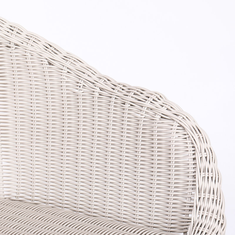 Ladd Outdoor Metal Wicker Barstool, Light Gray Faux Wicker, Set Of 2, Black/Light Gray