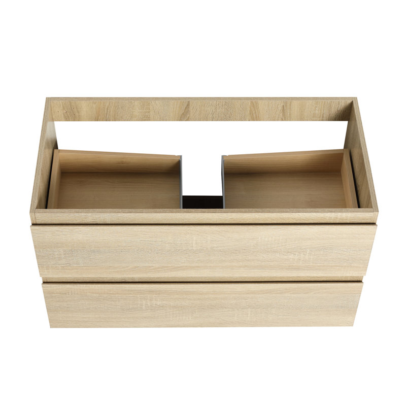 Meuble-lavabo de salle de bain 36 po - Chêne, fixation murale, nombreuses options de rangement en chêne avec tiroir lisse