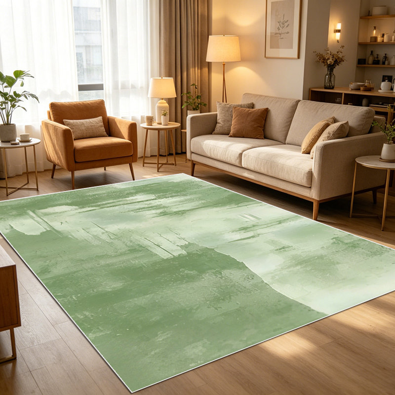 1PC sage green abstract watercolor brush stroke area rugs for Living Room, Soft and Comfortable, All-season, easy-care, machine washable Indoor floor mat, ideal for dining table, bedroom, entryway patio, kitchen counter, Home Decor, Outdoor Decor.
