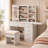 43" W Makeup Vanity Set with Lighted Mirror and Stool, White