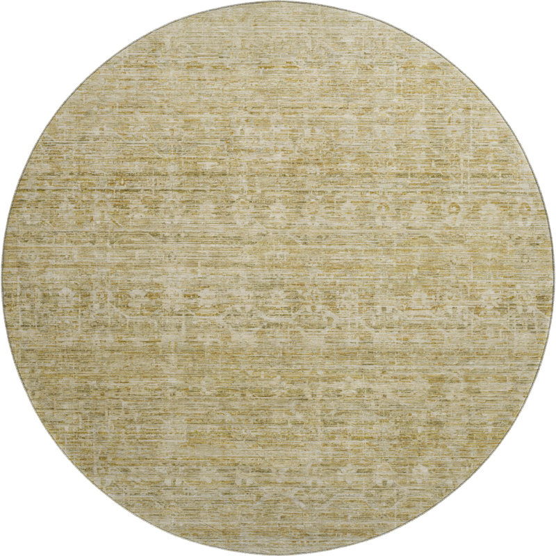 Premium Machine Washable Lubbers AMF1746 Stripe Rug, Round 8'