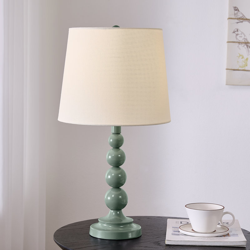 Lampe de table 20,5 "en métal avec abat-jour blanc, Vert