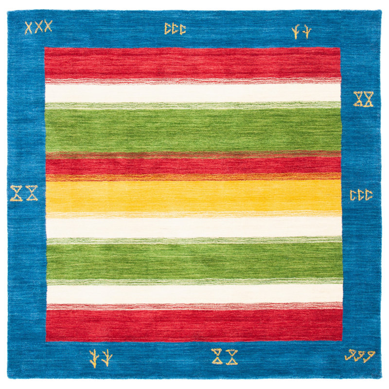 Adione Hand Loomed Wool Southwestern Rug, Square 6'
