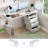 Kiere Reversible Writing Desk with 3-Tier Fabric Drawers,Home Office Desk with Built-in Power Outlets & Hook-320770147-277488660