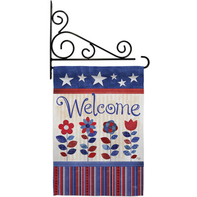 Ensemble de drapeaux en polyester 18,5 po x 13 po Welcome Patriotic
