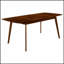 Ensemble de salle à manger rectangulaire en noyer naturel et 5 pièces avec plateau biseauté et pieds fuselés pour un repas élégant-837585860