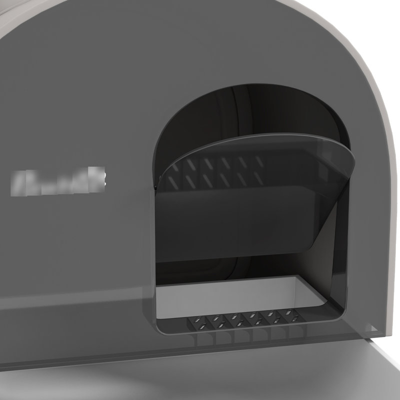 Bac à litière pour chat avec couvercle, 17 po x 17 po x 18,5 po, gris, désodorisant et pratique pour nettoyer les chats