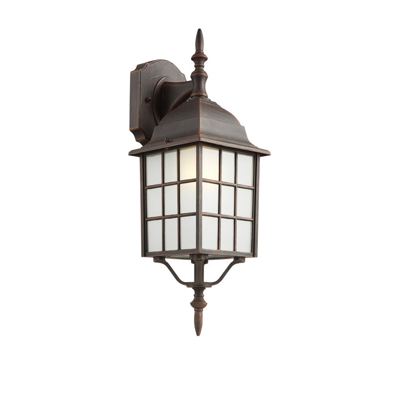 Lanterne murale d'extérieur à 1 ampoule Hirohisa, rouille