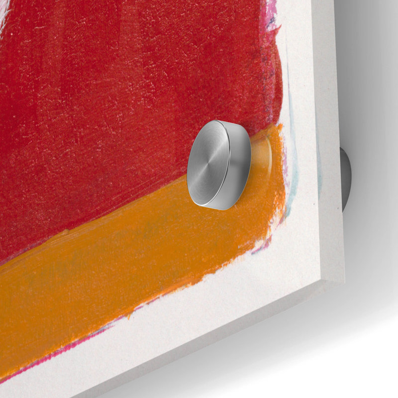 Poule blanche, fond rouge 3 par Maria Pietri, H 36 po x l 24 po