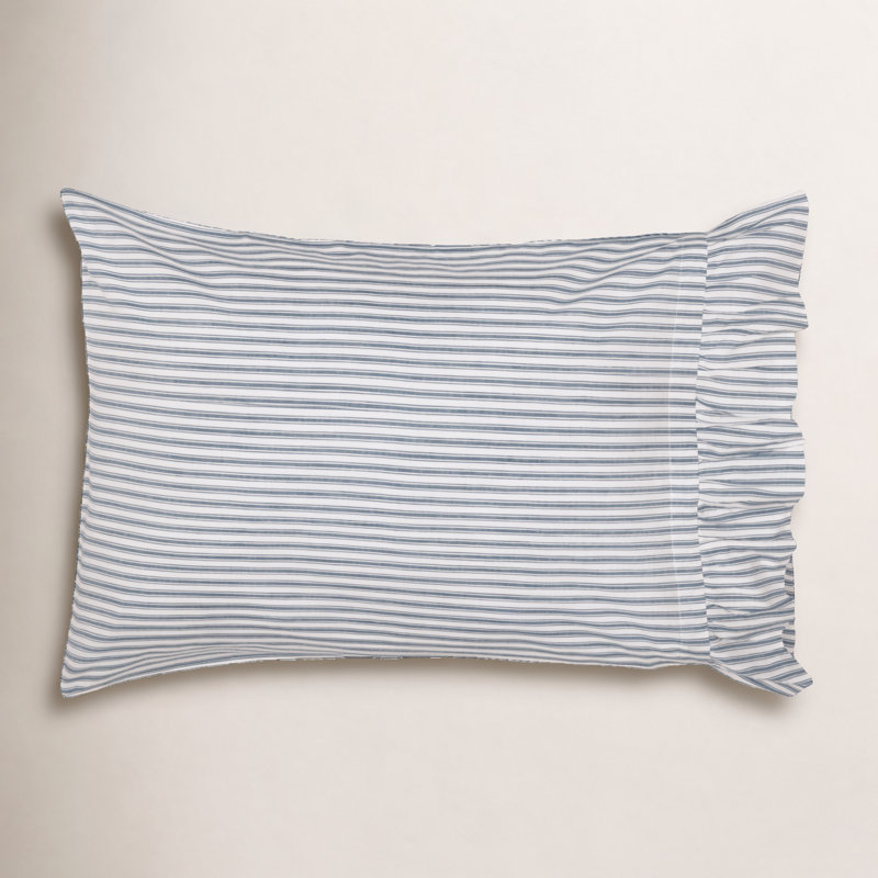 Taie d'oreiller 100% coton Faust, Standard, Bleu