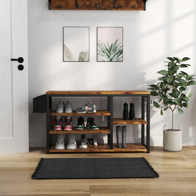 Modern Hall Tree – 39.4" Wide with Bench, Shoe Storage & 6 Coat Racks