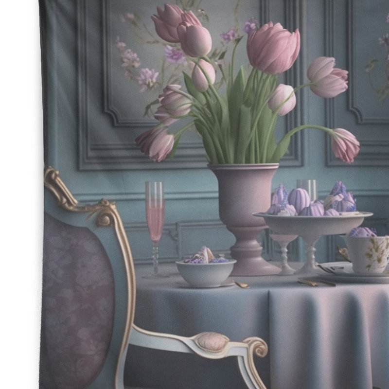 Tapisserie murale florale «Tulipes roses en fleurs», H 50 po x l 60 po