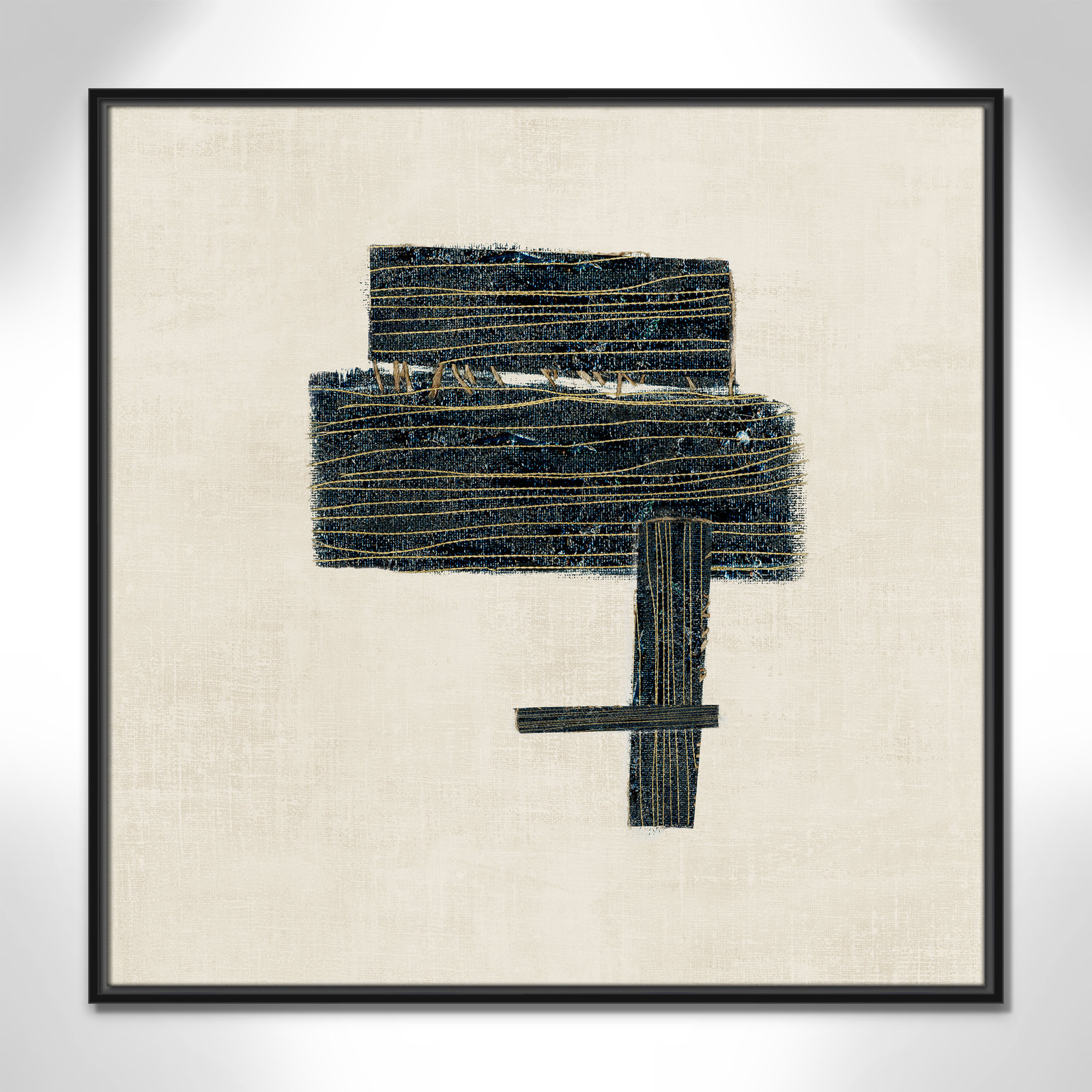 Copeland "Stitched I" Print, 31.5" H x 31.5" W, Black