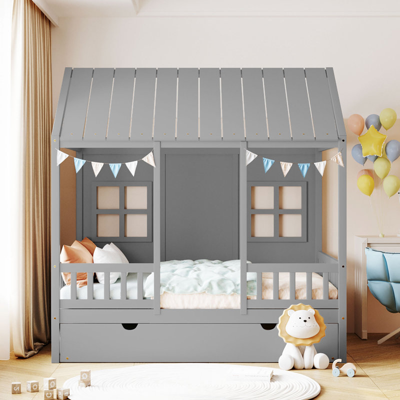Lit gigogne standard Rezac, Lit double, Gris
