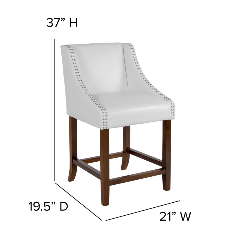 Tabouret de bar Desaria, Tabouret de comptoir 24 po, Blanc
