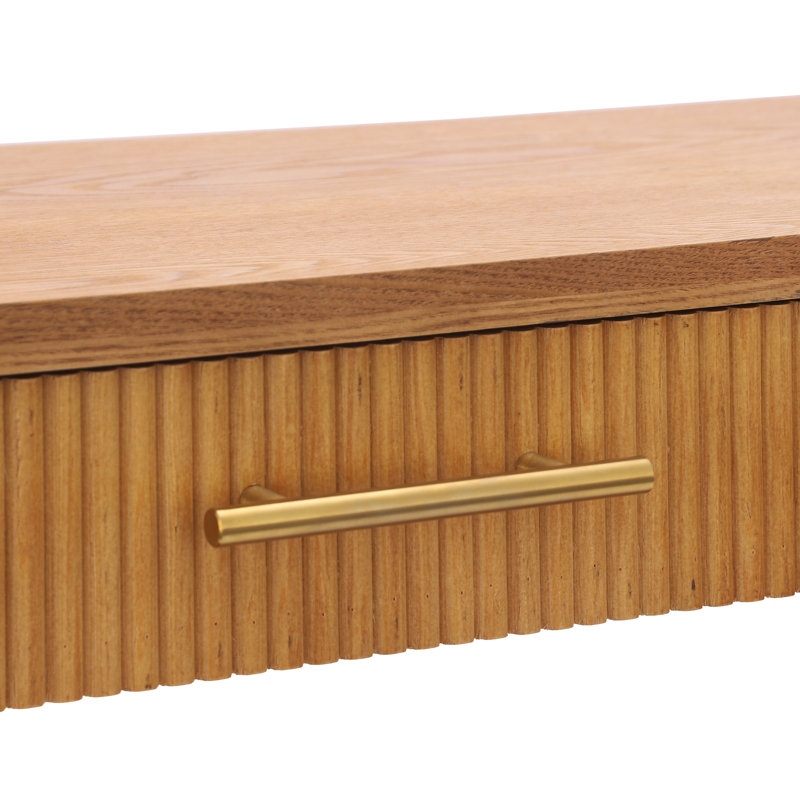 Console Rowenna avec tiroirs de rangement et tablette ouverte, Brun