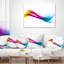 Rainbow Shade Waves - Coussin imprimé abstrait-89823895-89823893