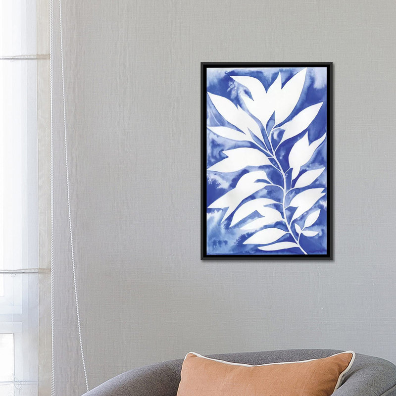 «Ink Blot Vine I», reproduction sur toile, H 48 po x l 32 po x P 1,5 po, Toile avec cadre noir, Pas de tapis
