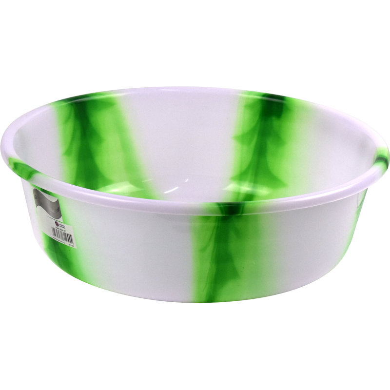 Tie-Dye Colour Plastic Round Wash Basin, Green