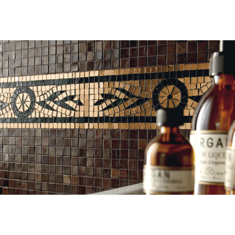 Wenge 5/8" x 5/8" Glass Mosaic